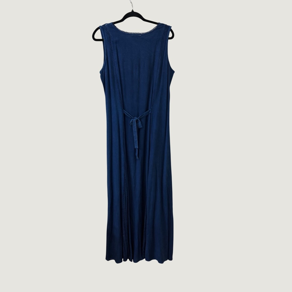 NorthStyle Blue Flowy Maxi Dress Beaded L Whimsigoth Dark Fairy Celestial Gothic - Picture 6 of 9